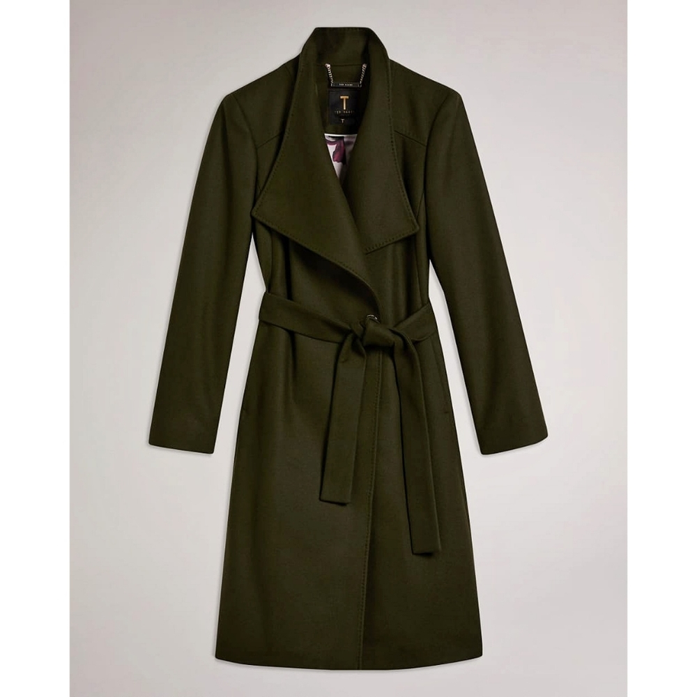 NWOT Ted Baker Sandra Wool Cashmere Midi Wrap Coat